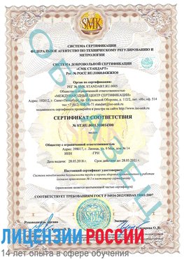Образец сертификата соответствия Котовск Сертификат OHSAS 18001